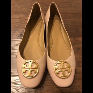Tory Burch Blush Pink Leather Flats sz 8